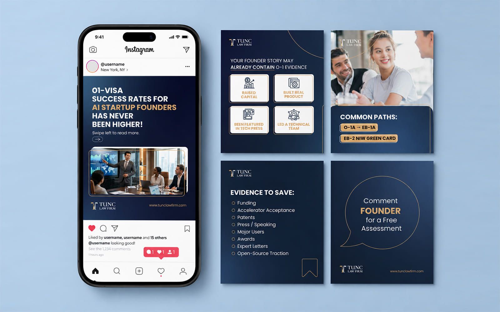 Tunc Law Firm social media designs