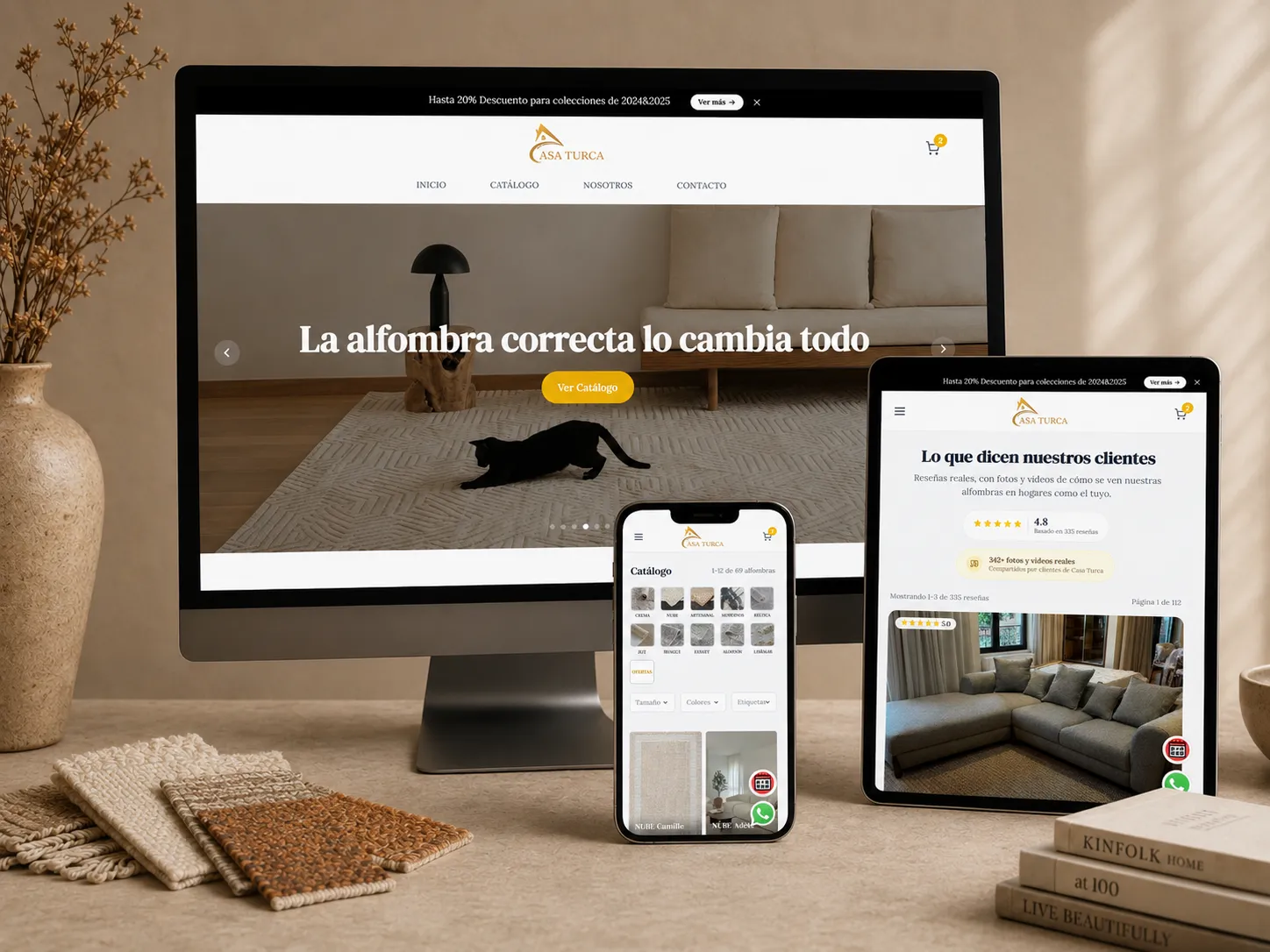 Casa Turca website shown on desktop, tablet and mobile